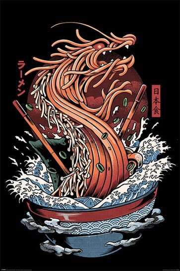 Całościowy widok plakatu Ilustrata Dragon Ramen.