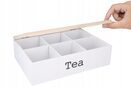 Drewniane pudełko na herbatę organizer 6 miejsc