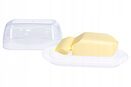 Maselnica 18x11x7 cm maselniczka pojemnik na masło osełkę z pokrywą biały