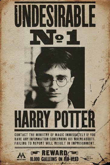 Szczegółowy widok plakatu Harry Potter Poszukiwany.