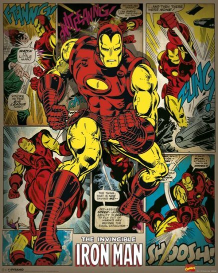 Pełny widok plakatu Iron Man Retro.