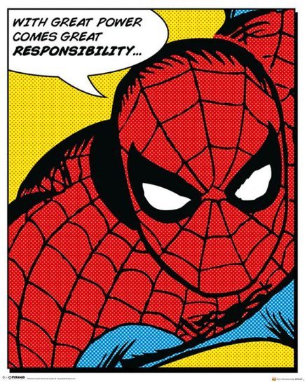Plakat przedstawiający fikcyjną postać Spider-Mana