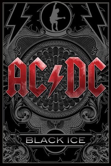 Pełne ujęcie plakatu AC/DC Black Ice.