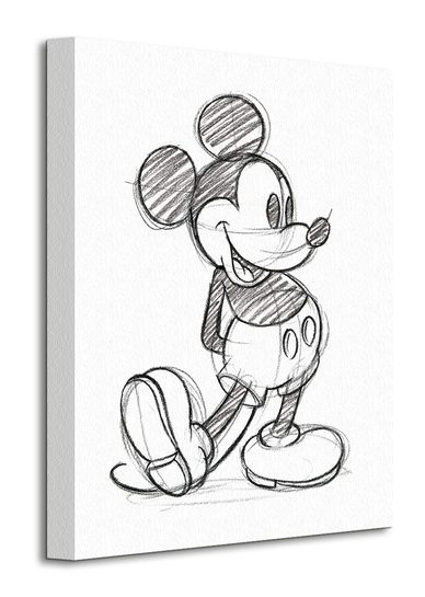 Mickey Mouse (Sketched Single) - Obraz na płótnie