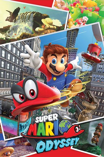 Pełny widok plakatu Super Mario Odyssey.