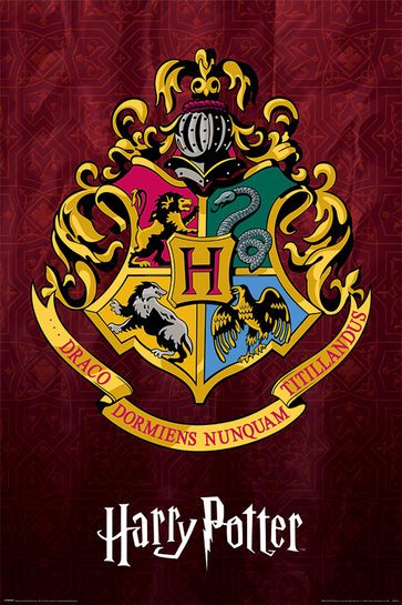 Kompletny widok plakatu Herb Hogwartu.