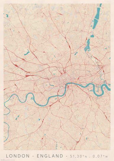 Londyn Mapa Miasta - plakat A3