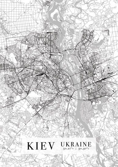 Kijów Mapa Miasta - plakat A3