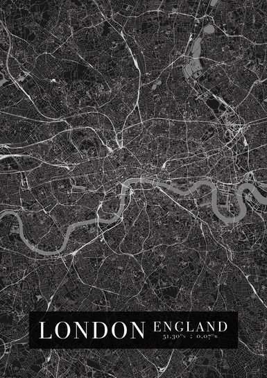 Londyn Mapa Miasta - plakat A1