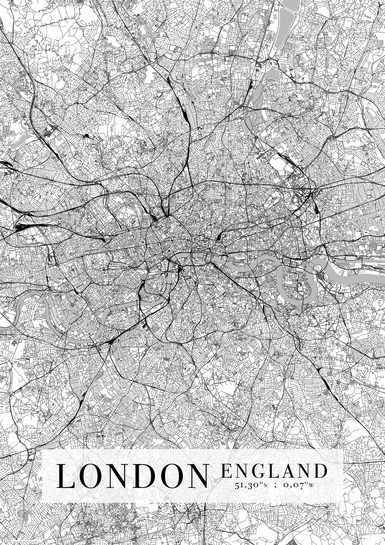 Londyn Mapa Miasta - plakat A2