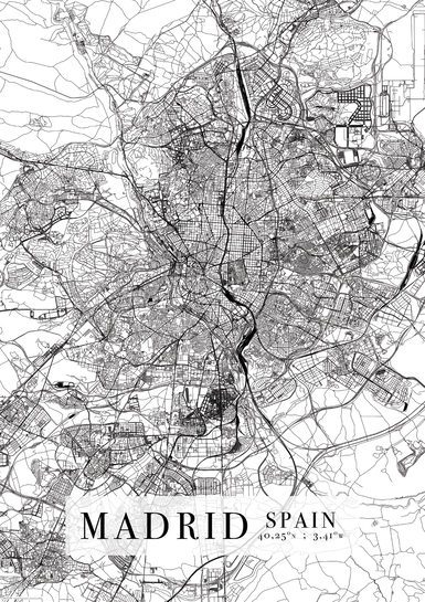 Madryt Mapa Miasta - plakat A2