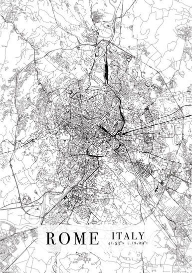 Rzym Mapa Miasta - plakat A2