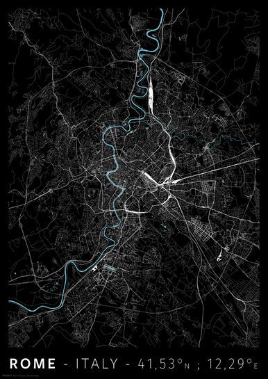 Rzym Mapa Miasta - plakat A3