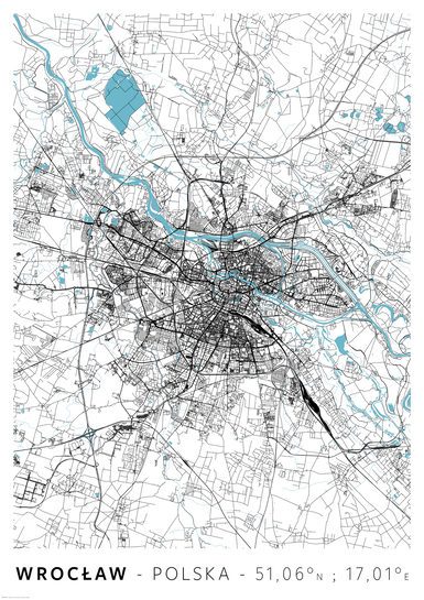 Wrocław Mapa Miasta - plakat A1