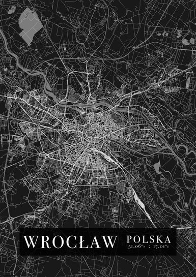 Wrocław Mapa Miasta - plakat A1