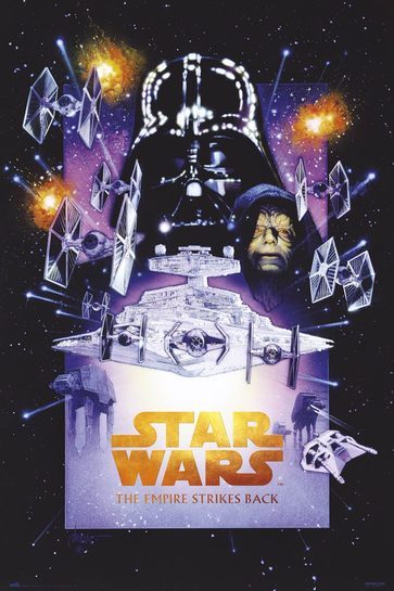 Główny widok plakatu The Empire Strikes Back.