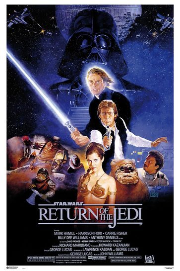 Całość plakatu Gwiezdne Wojny: Powrót Jedi.