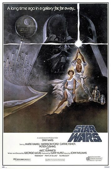 Pełny widok plakatu Star Wars.