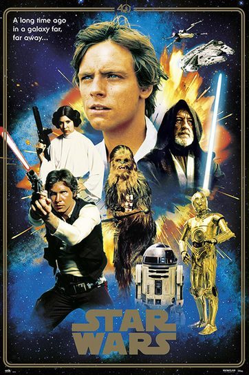Całkowity widok plakatu Star Wars Classic.