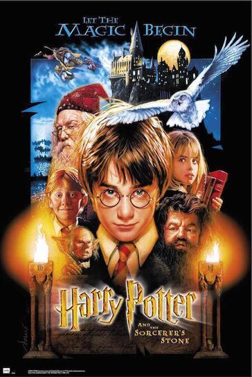 Pełny widok plakatu Harry Potter z tytułem.