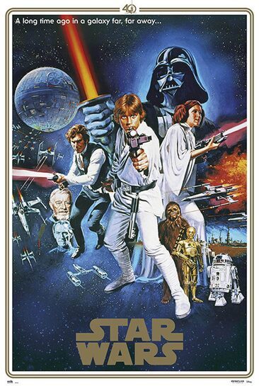 Centralny widok plakatu filmowego Star Wars - 40-lecie.