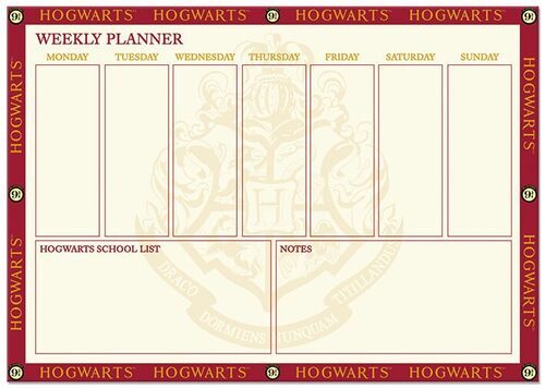 Zdjęcie przedniej strony Tygodniowego Planera Harry Potter Hogwarts