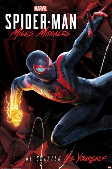 Spider-Man Miles Morales Cybernetic Swing - szczegółowy wygląd plakatu.