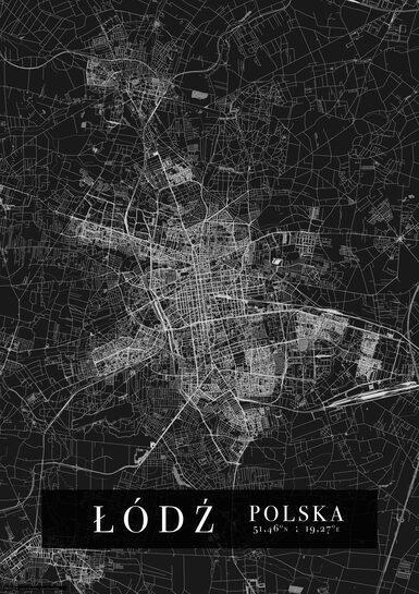 Łódź Mapa Miasta - plakat A3