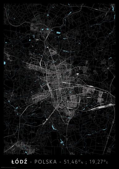 Łódź Mapa Miasta - plakat A3