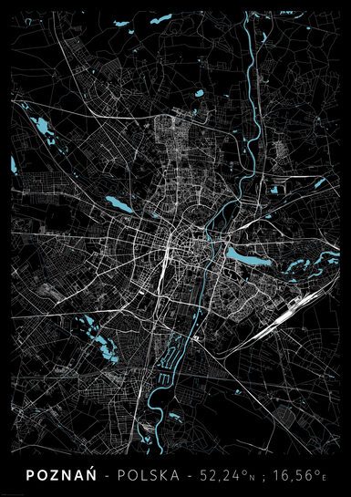 Poznań Mapa Miasta - plakat A1