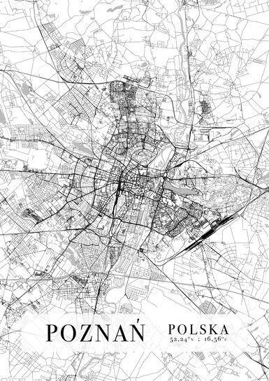 Poznań Mapa Miasta - plakat A2
