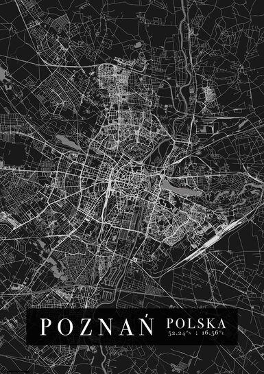 Poznań Mapa Miasta - plakat A2