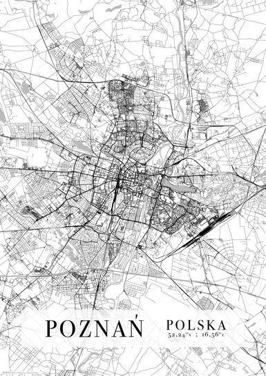 Poznań Mapa Miasta - plakat A3