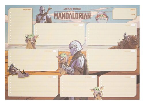 Widok ogólny Tygodniowego Planera Star Wars The Mandalorian