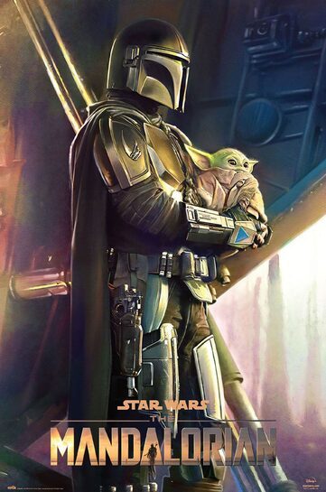 Pełne ujęcie plakatu Star Wars The Mandalorian.