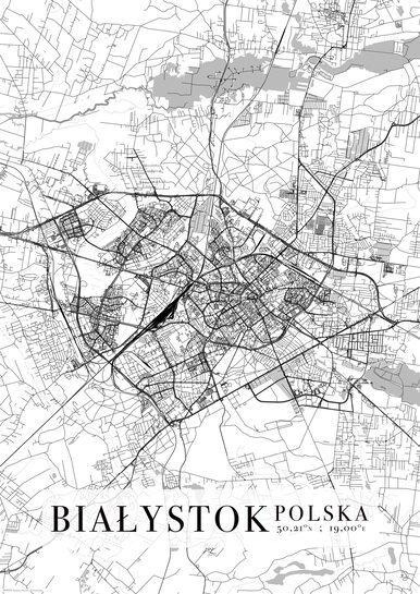 Białystok Mapa Miasta - plakat A3