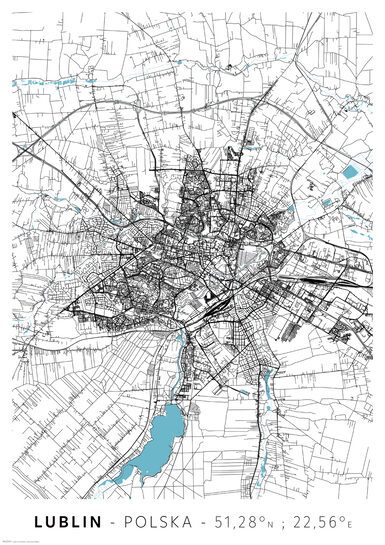 Lublin Mapa Miasta - plakat A2