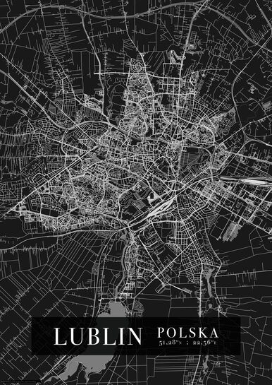 Lublin Mapa Miasta - plakat A3