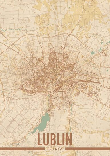 Lublin Mapa Miasta - plakat A3