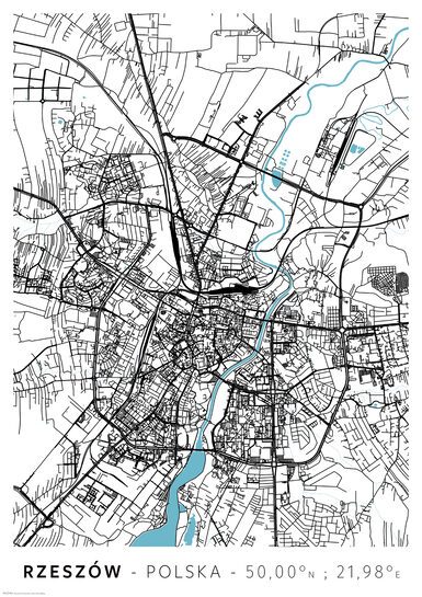 Rzeszów Mapa Miasta - plakat A2