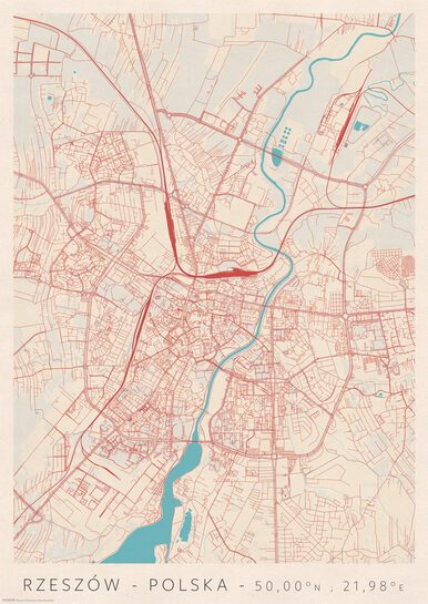 Rzeszów Mapa Miasta - plakat A3