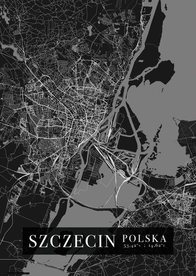 Szczecin Mapa Miasta - plakat A3
