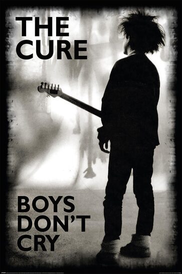 Szczegółowe zdjęcie plakatu The Cure, pokazujące intensywność kolorów i jakość wydruku.