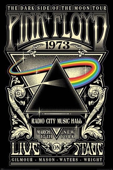 Całościowy widok plakatu Pink Floyd 1973.