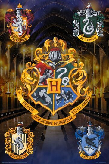 Całkowity widok plakatu Herb Hogwartu.