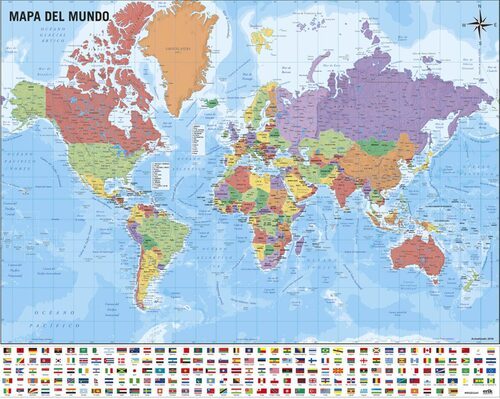 Całościowy widok plakatu Mapa Świata.