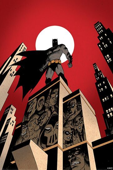 Całościowy widok plakatu The Batman Villain Skyline.
