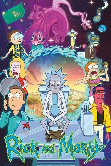 Kompletny widok plakatu Rick and Morty Sezon 4.