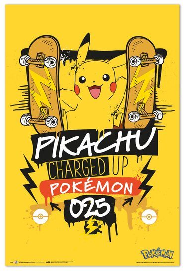 Pełny widok plakatu Pikachu Charged Up.