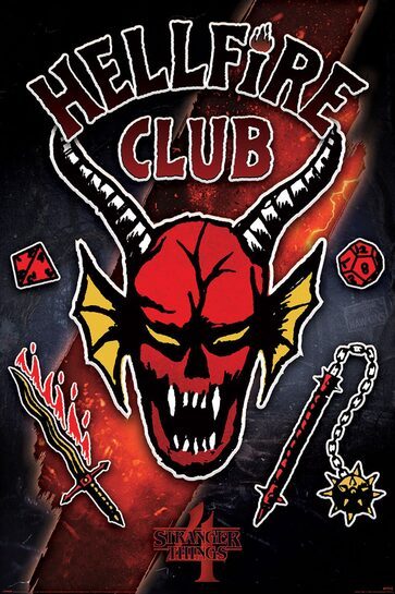 Pełny widok plakatu Stranger Things 4 Hellfire Club.